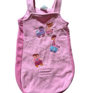 okie dokie Pink Fleece Baby Sleep Sack with Train & Animals